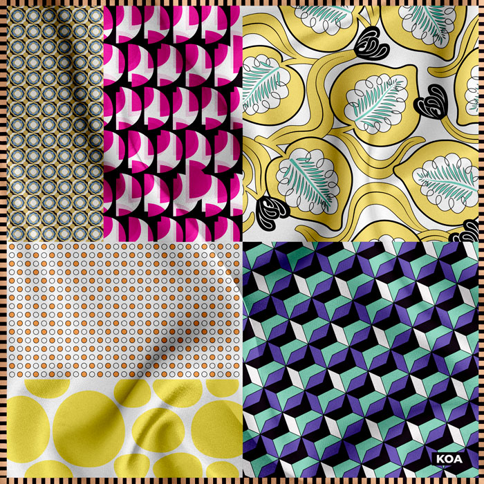 Diseño de estampados textiles y rapports para Koa Spain. G47 Studio Spain